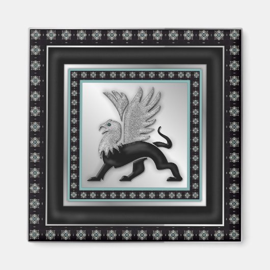Silver Griffin Magnet (Vorne)