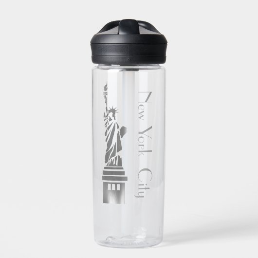 Silver Grunge Statue of Liberty Trinkflasche (Vorderseite)