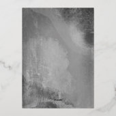 Silver Grunge Texture Wedding Folieneinladung (Rückseite)