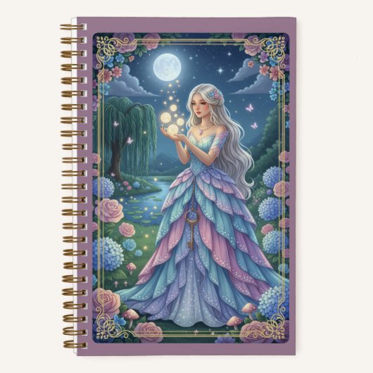 Silver Hair Fairy & Shimmering Petal Gown Journal Notizblock (Vorderseite)