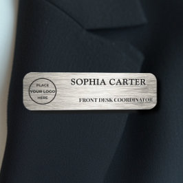 Silver Hairline Classic Name Badge Custom Namensschild