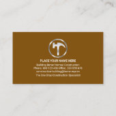 Silver Hammer On Timber Wood Grain Visitenkarte (Rückseite)