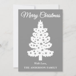 Silver Handgeschriebener Script Weihnachtsbaum Feiertagskarte