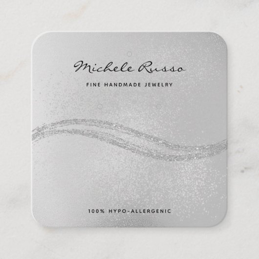 Silver Handmade QR Code Schmuckkarten Telefonnummerkarte (Vorderseite)