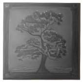 Silver Handwerker Oak Tree Keramik Tile Fliese (Vorderseite)