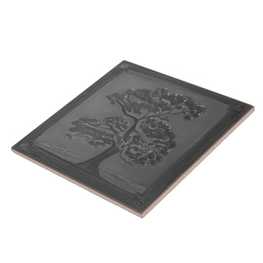 Silver Handwerker Oak Tree Keramik Tile Fliese (Seite)