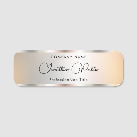 Silver Handwriting von Skriptvorlagen für Imitate  Namensschild (Vorderseite)