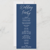 Silver Hanging Stars Dark Blue Wedding Program (Rückseite)