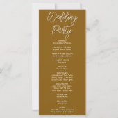 Silver Hanging Stars Dark Gold Wedding Program (Rückseite)