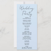 Silver Hanging Stars Light Blue Wedding Program (Rückseite)