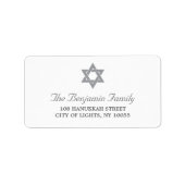 Silver Hanukkah Star von David Holiday Adresse Adressaufkleber (Vorne)