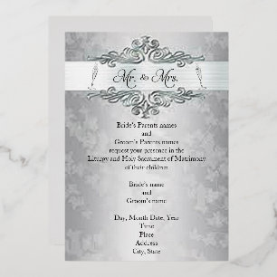 Silver Happiness Foil Wedding Invitation Foil Invi Folieneinladung