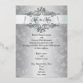 Silver Happiness Foil Wedding Invitation Foil Invi Folieneinladung (Vorderseite)