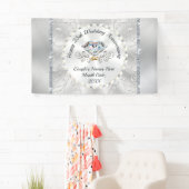 Silver Happy 25. Wedding Anniversary Banner (Insitu)