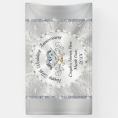 Silver Happy 25. Wedding Anniversary Banner (Vertikal)