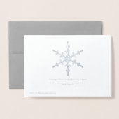 Silver Happy Holidays Script Snowflakes Folienkarte (Rückseite mit Umschlag)