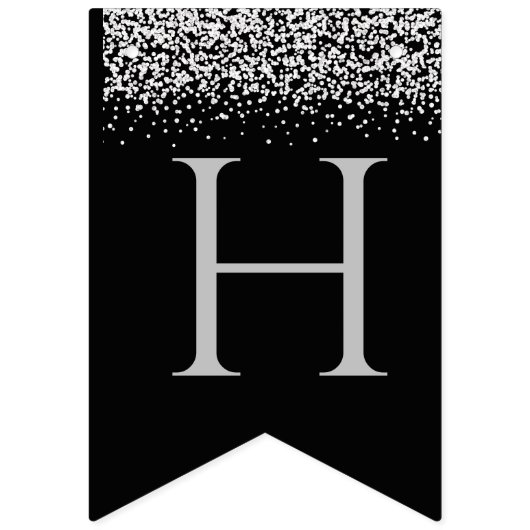 Silver Happy New Year Wimpelkette (Zweite Fahne)