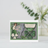 Silver Harp, Kleeblatt, St. Patrick's Day, Vintag Postkarte (Stehend Vorderseite)