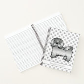 Silver Havanese Cartoon Dog Illustration & Name Notizblock (Innenseite)