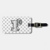Silver Havanese Niedlich Cartoon Dog & Custom Text Gepäckanhänger (Vorderseite horizontal)