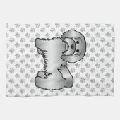 Silver Havanese Niedlich Cartoon Dog Illustration Geschirrtuch (Horizontal)