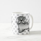 Silver Havanese Niedlich Cartoon Dog Illustration Kaffeetasse (VorderseiteRechts)