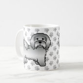 Silver Havanese Niedlich Cartoon Dog Illustration Kaffeetasse (Vorderseite Links)