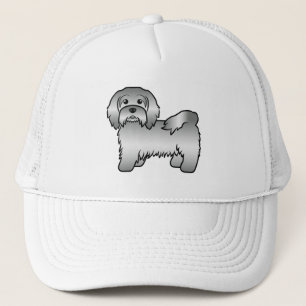 Silver Havanese Niedlich Cartoon Dog Illustration Truckerkappe