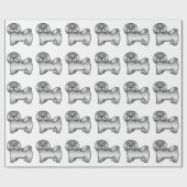 Silver Havanese Niedlich Cartoon Dog Muster Geschenkpapier (Flach)