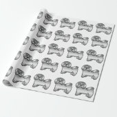 Silver Havanese Niedlich Cartoon Dog Muster Geschenkpapier (Ungerollt)