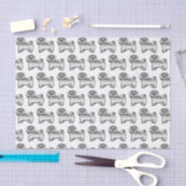 Silver Havanese Niedlich Cartoon Dog Muster Seidenpapier (Handwerk)