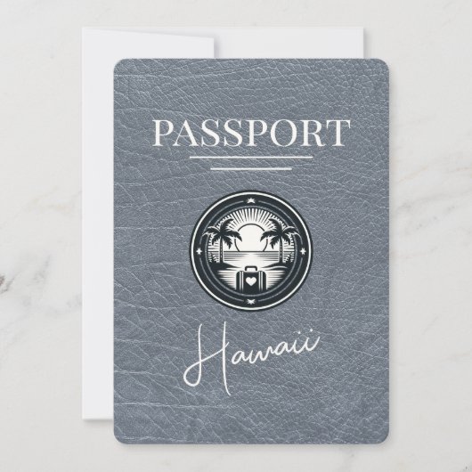 Silver Hawaii Passport Save the Date (Vorderseite)