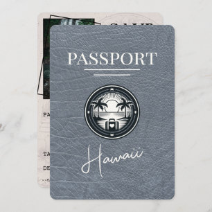 Silver Hawaii Passport Save the Date