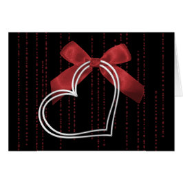 Silver Heart & Bow Liebe Valentine's Day Card