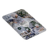 Silver Heart Funkelnd Foto Frohe Weihnachten Magnet (Rechte Seite)