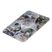 Silver Heart Funkelnd Foto Frohe Weihnachten Magnet (Linke Seite)