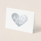 Silver Heart Hello Folienkarte (Vorderseite)
