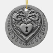 Silver Heart Lock Ornament (Vorne)