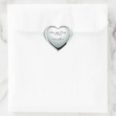 Silver Heart Pendant Save the Date Herz-Aufkleber (Tasche)