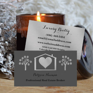 Silver Heart Real Anwesen Broker Business Card Visitenkarte