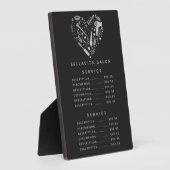 Silver Heart Salon Price Menu Plaque Fotoplatte (Seite)