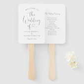 Silver Heart Script Wedding Willkommensfeier Fächer (Vorne und Hinten)