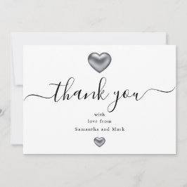 Silver Heart Wedding Vielen Dank Dankeskarte