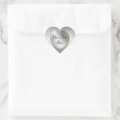 Silver Heart zum Personalisieren von Stickern Herz-Aufkleber (Tasche)