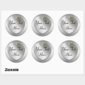 Silver Heart zum Personalisieren von Stickern Runder Aufkleber (Blatt)