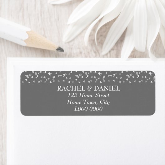 Silver Hearts Address Label (Insitu)