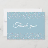 Silver Hearts Confetti Script Vielen Dank Dankeskarte (Vorderseite)