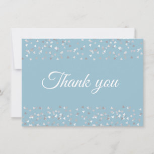 Silver Hearts Confetti Script Vielen Dank Dankeskarte