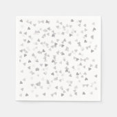 Silver Hearts Confetti Serviette (Vorderseite)