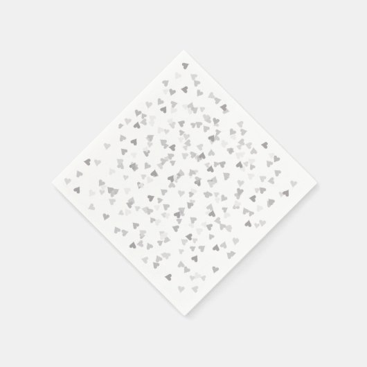 Silver Hearts Confetti Serviette (Ecke)